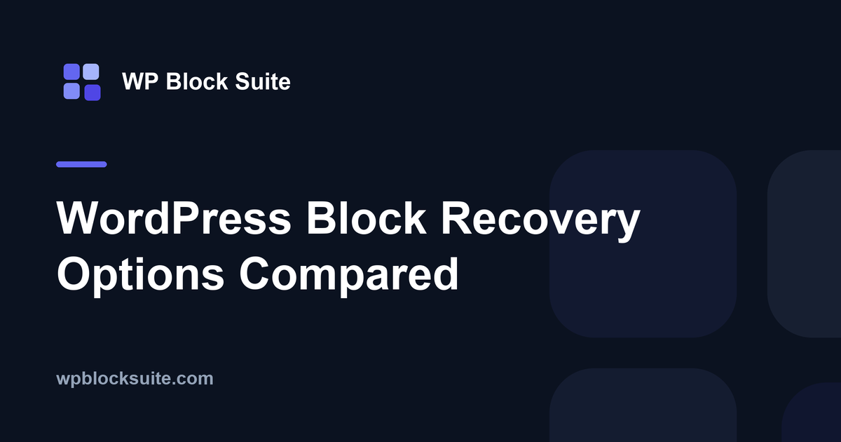 WordPress Block Recovery Options: Resolve, Convert, or Remove